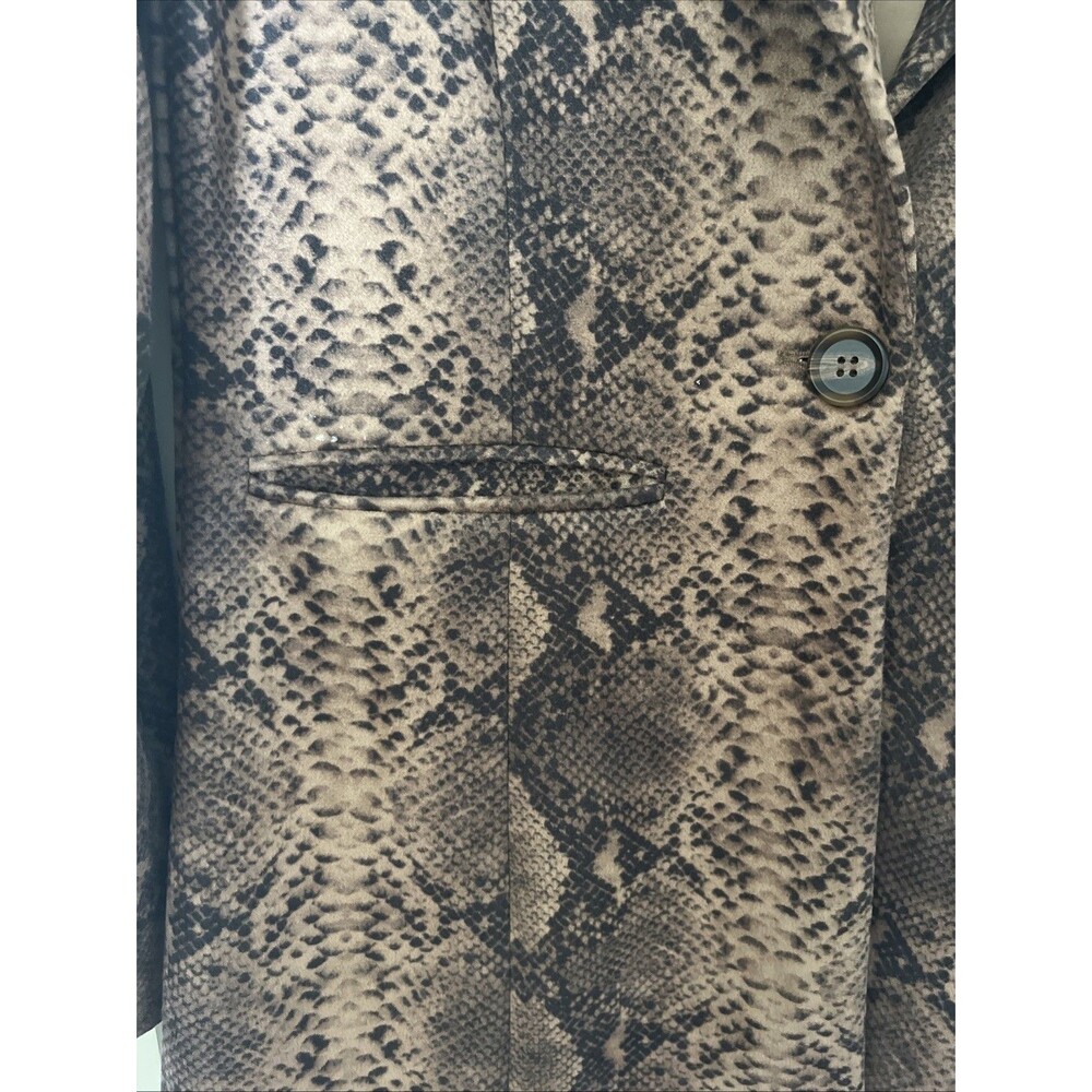 Paparazzi by Biz SnakeSkin Pattern Jacket Blazer Coat Medium (Tan/Brown) - Picture 10 of 10